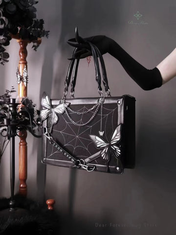 Goth Labyrinth Butterfly Ita Bag — Dark Collector's Tote
