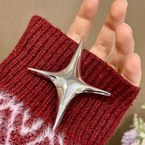 Nu Goth Four-Point Star Sculptural Brooch Suit