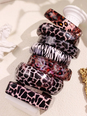 Goth Wild Print Resin Bangle