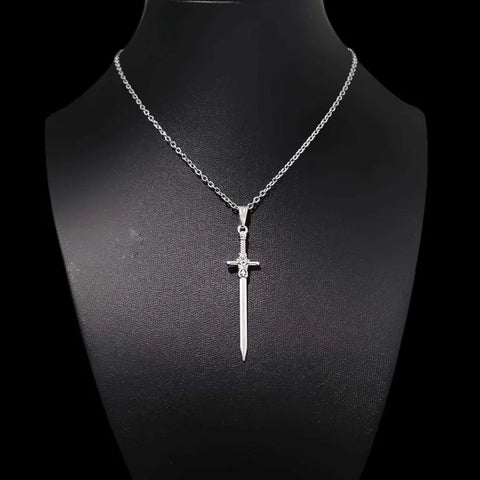 Goth Ornate Dagger Pendant Necklace