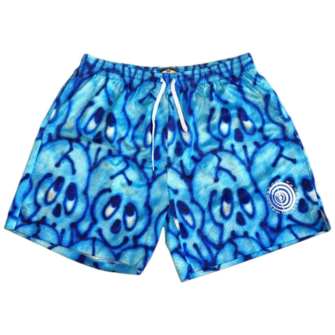 Cyber Goth Skull Bleed Mesh Shorts