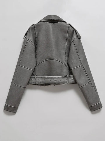 Goth Ashen Road Moto Top