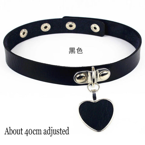 Goth Leather Choker Necklace — Dark Devotion Collection