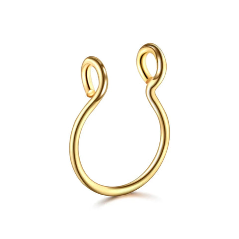Goth No-Piercing Fang Loop Nose Ring Set