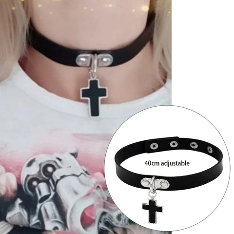Goth Dark Heart Choker Necklace Set