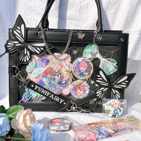 Goth Labyrinth Butterfly Ita Bag — Dark Collector's Tote