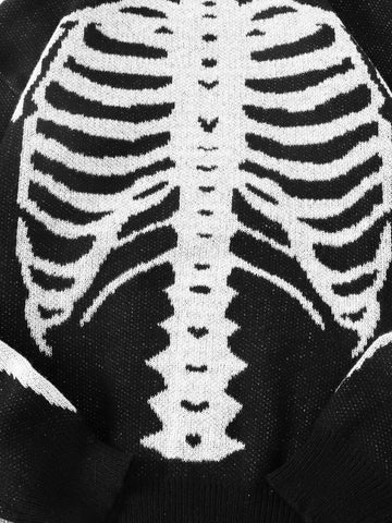 Goth Skeleton Rib Cage Knit Sweater