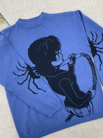 Nu Goth Manga Soul Jacquard Knit Sweater