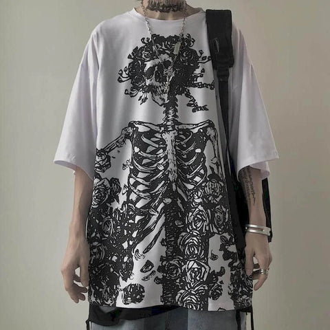 Goth Bone Garden Oversized T-Shirt