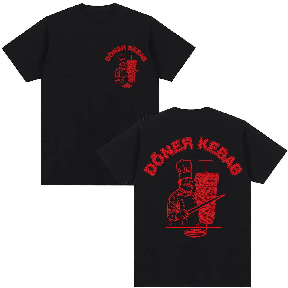 Gothic T-shirt with blue doner kebab graphic