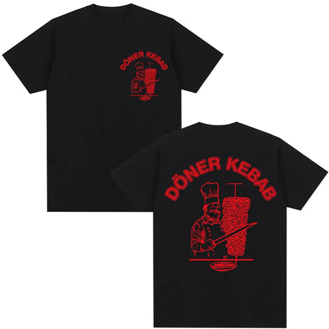 Gothic T-shirt with blue doner kebab graphic