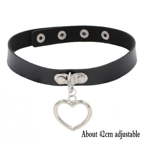 Goth Leather Choker Necklace — Dark Devotion Collection