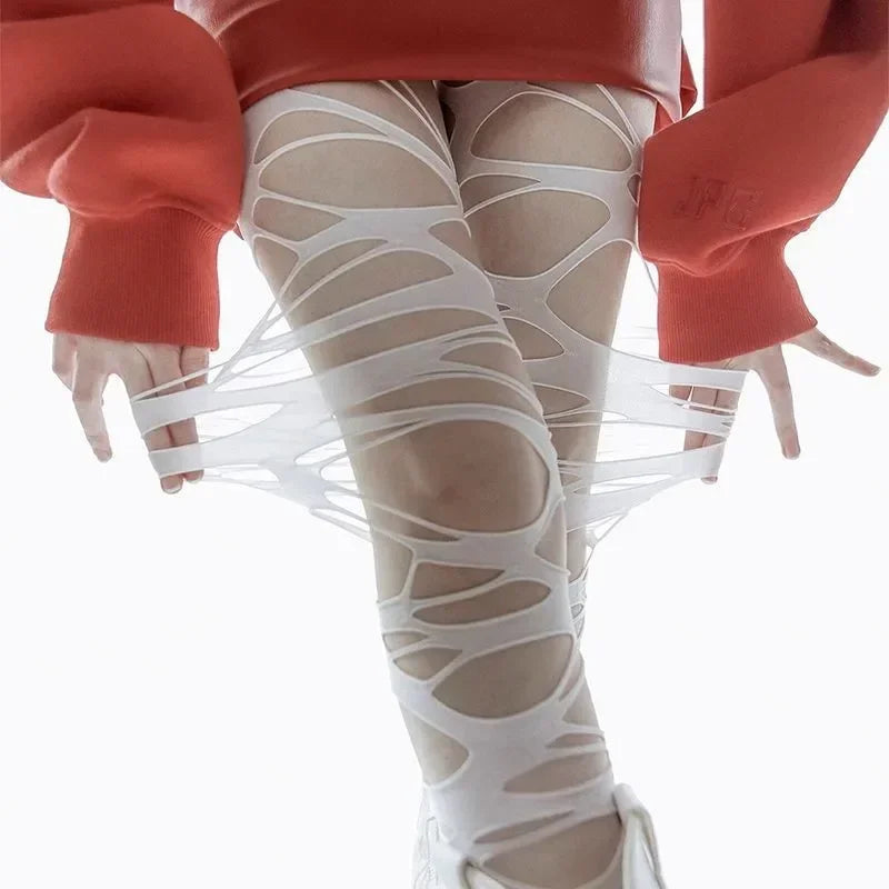 Gothic Stockings with black mesh