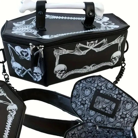 Goth Skeleton Coffin Crossbody Bag — Bone Collector