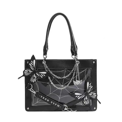 Goth Labyrinth Butterfly Ita Bag — Dark Collector's Tote