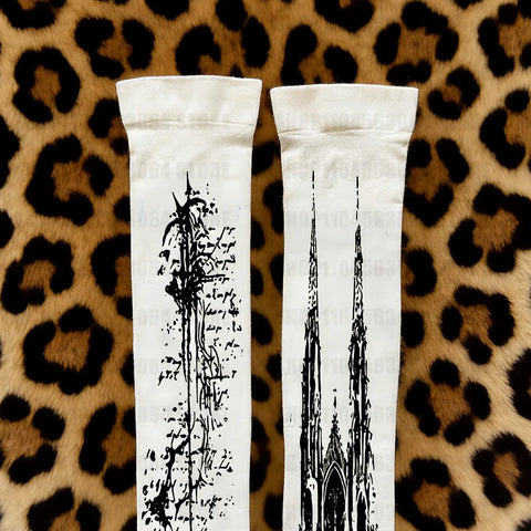 Victorian Goth Cathedral Spire Knee-High Sock