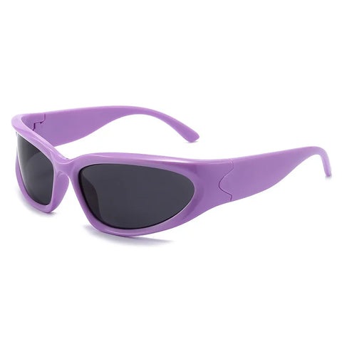 Cyber Goth Chrome Wraparound Shield Sunglasses