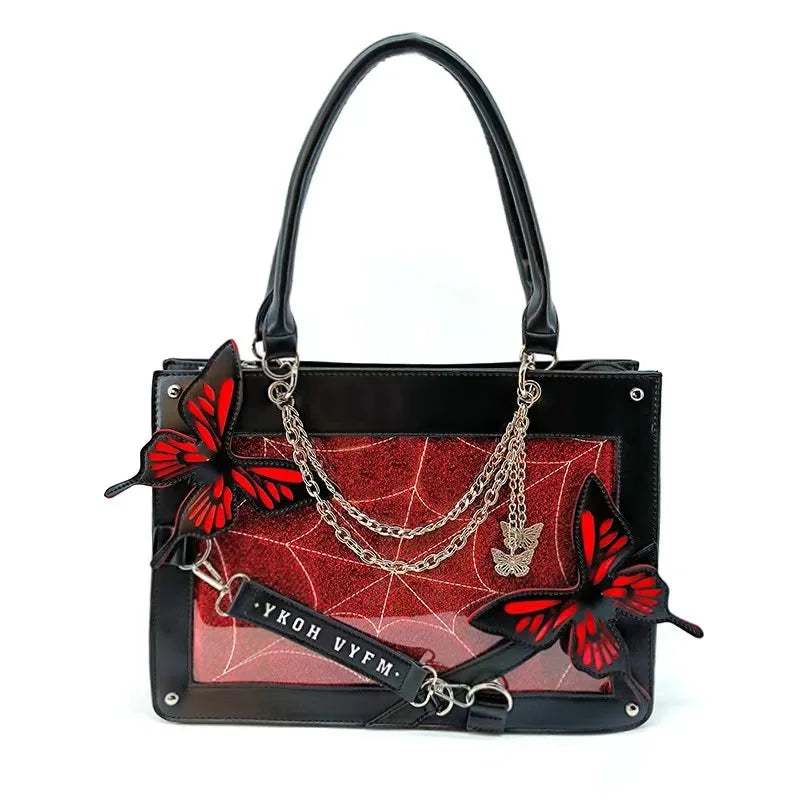 Goth Labyrinth Butterfly Ita Bag — Dark Collector's Tote