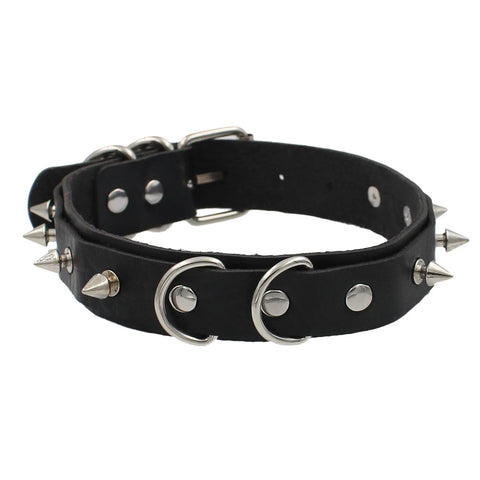 Goth Leather Choker Necklace — Dark Devotion Collection