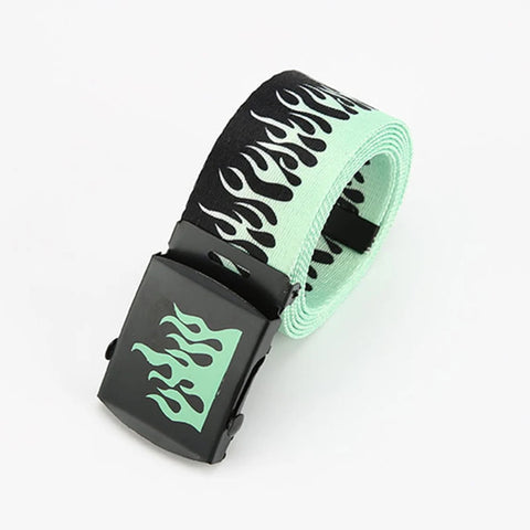 Pastel Goth Bubblegum Flame Canvas Belt