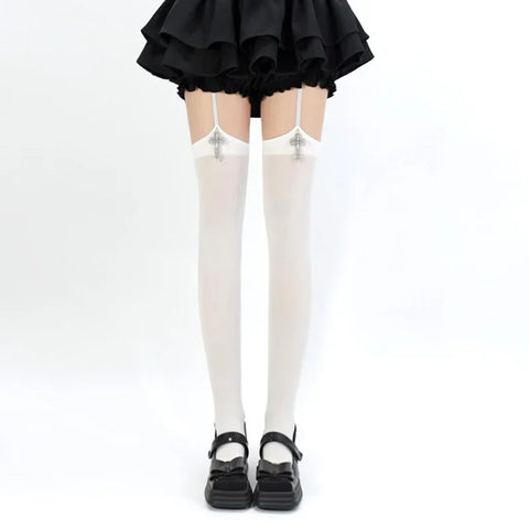Gothic Stockings with cross decoration