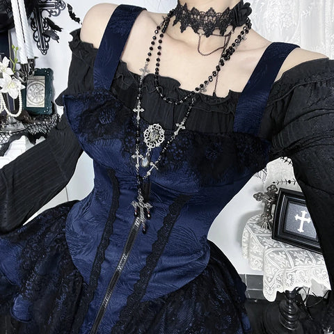 Victorian Goth Midnight Requiem Mini Dress