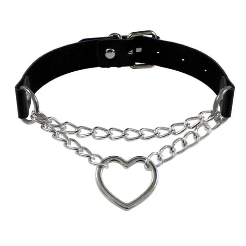 Goth Leather Collar Choker Necklace Collection