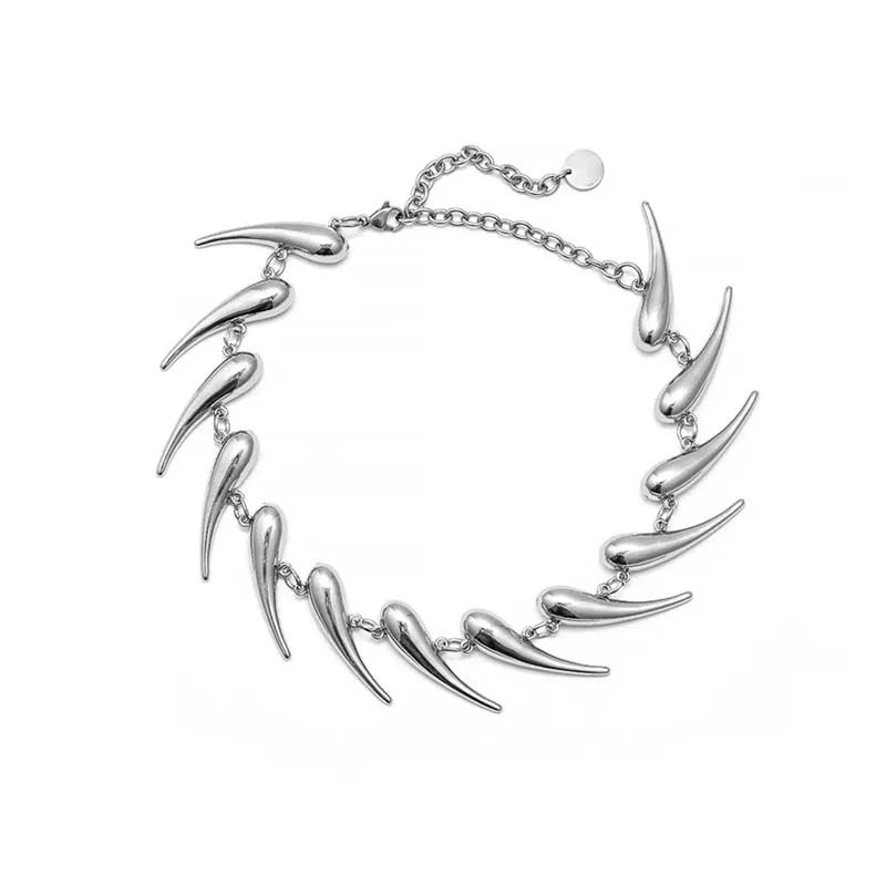 Cyber Goth Fang Claw Statement Necklace