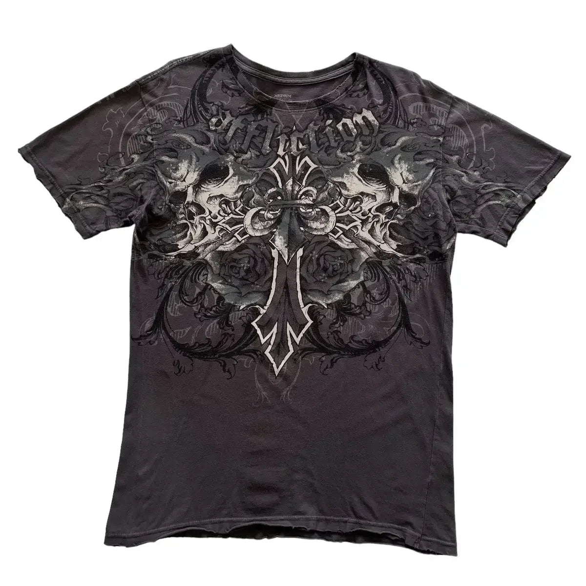 Y2K Goth T-shirt with white splice print