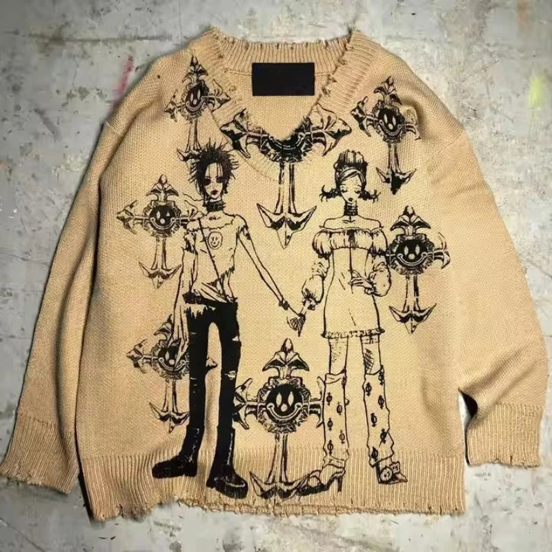 Mall Goth Dark Romance Knit Top