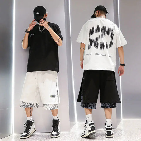 Nu Goth Bandana Splice Snap-Side Shorts
