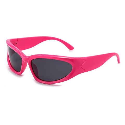 Cyber Goth Chrome Wraparound Shield Sunglasses