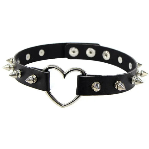 Goth Leather Collar Choker Necklace Collection