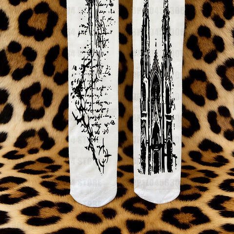 Victorian Goth Cathedral Spire Knee-High Sock
