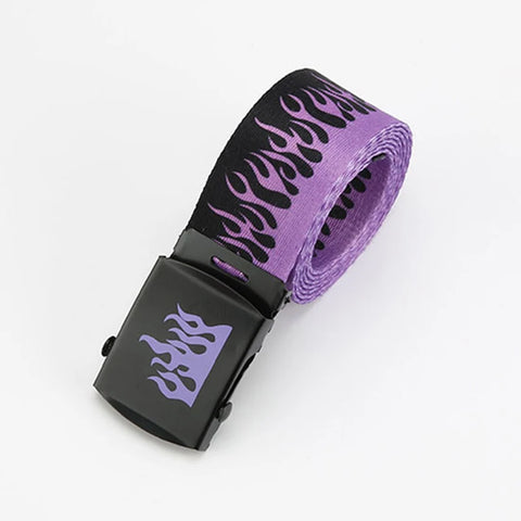 Pastel Goth Bubblegum Flame Canvas Belt