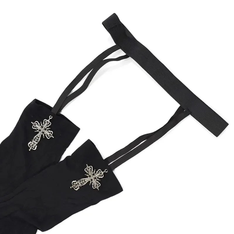 Gothic Stockings with cross decoration