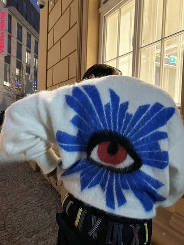 Nu Goth All-Seeing Eye Mohair Sweater