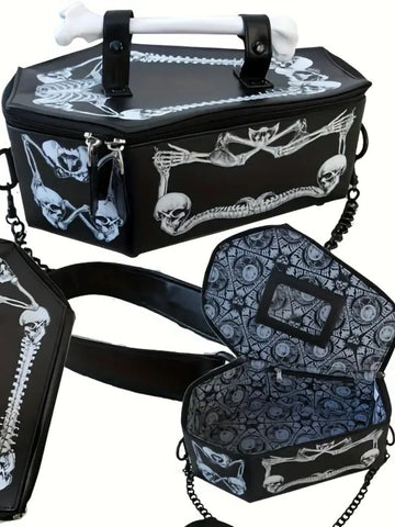 Goth Skeleton Coffin Crossbody Bag — Bone Collector