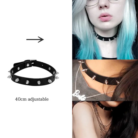 Goth Dark Heart Choker Necklace Set