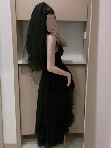 Victorian Goth Crimson Velvet Lace-Up Mini Dress