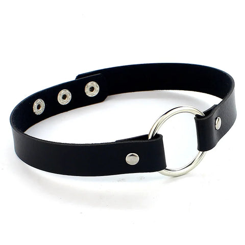 Goth Leather Choker Necklace — Dark Devotion Collection