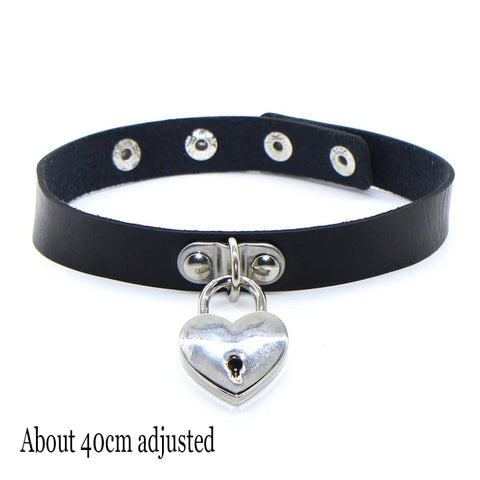 Goth Leather Choker Necklace — Dark Devotion Collection