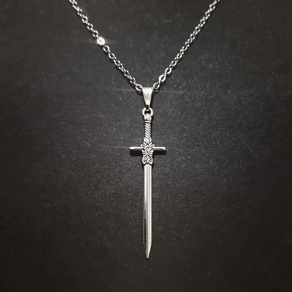 Goth Ornate Dagger Pendant Necklace