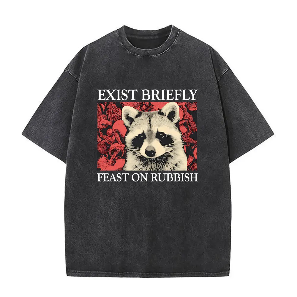 Alt T-shirt with black funny pigeon graphic