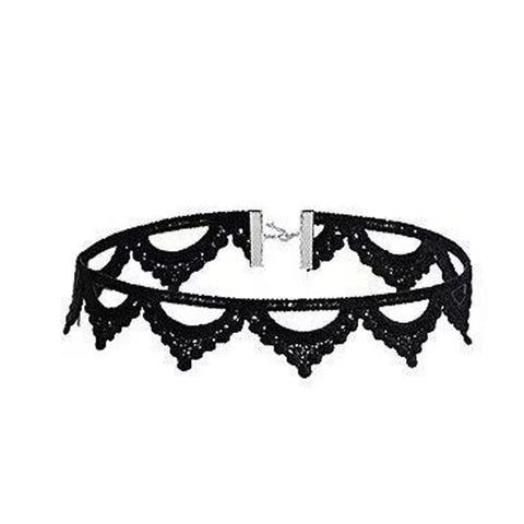 Victorian Goth Mourning Cascade Choker Necklace