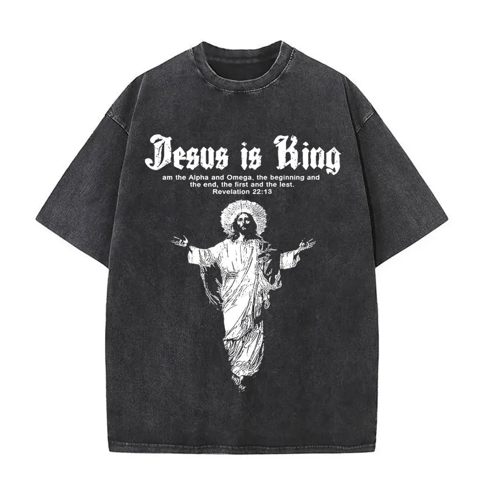 Gothic T-shirt with black washed vintage graphic