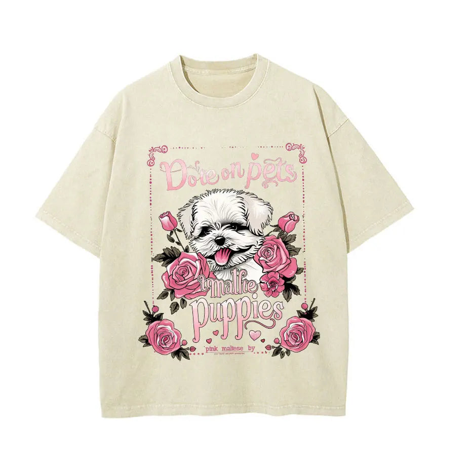 Alt T-shirt with cat cartoon graphic