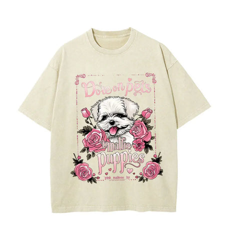 Alt T-shirt with cat cartoon graphic