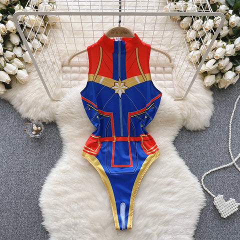 Goth Bound in Contrast Rope Bodysuit