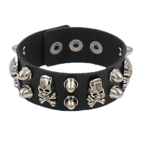 Mall Goth Armour Stack Bracelet — Spikes, Skulls & Chains
